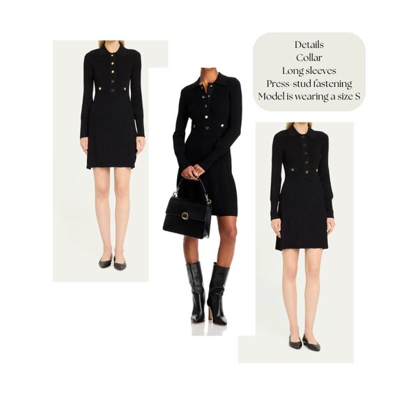 NWT - Veronica Beard Lauper Long-Sleeve Ribbed Mini Sweater Dress - Picture 2 of 6